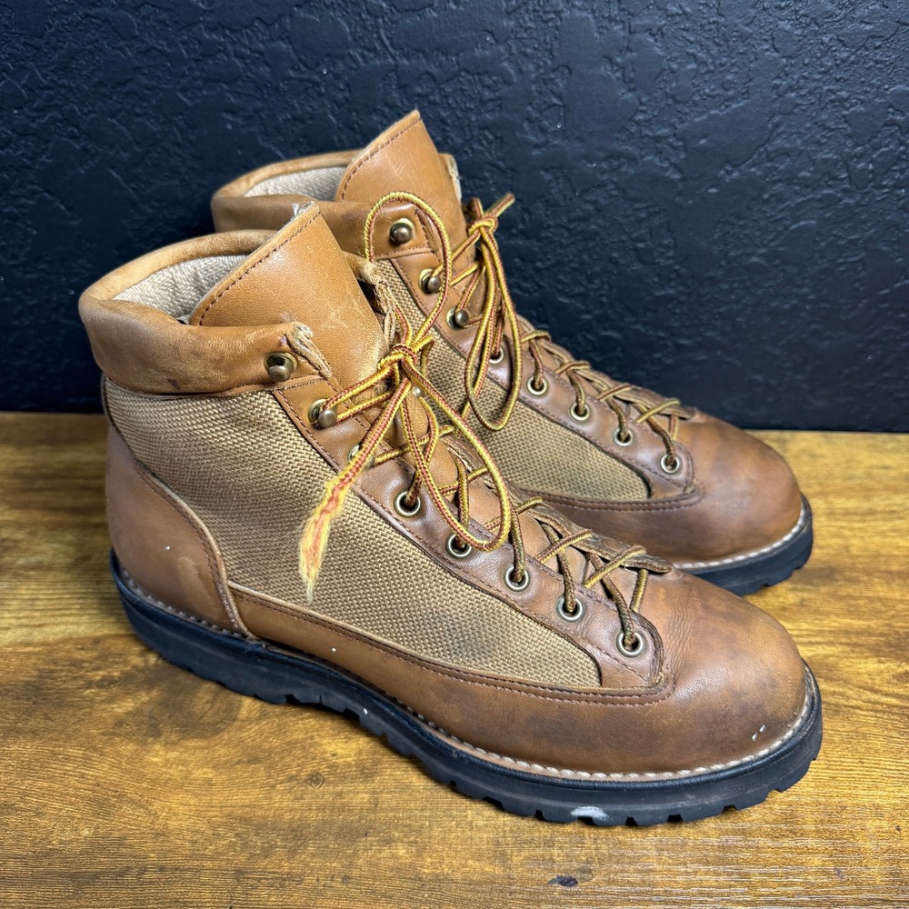 Danner Light II 3042 Brown Leather Cordura Hiking Boots Mens 8.5 D VTG